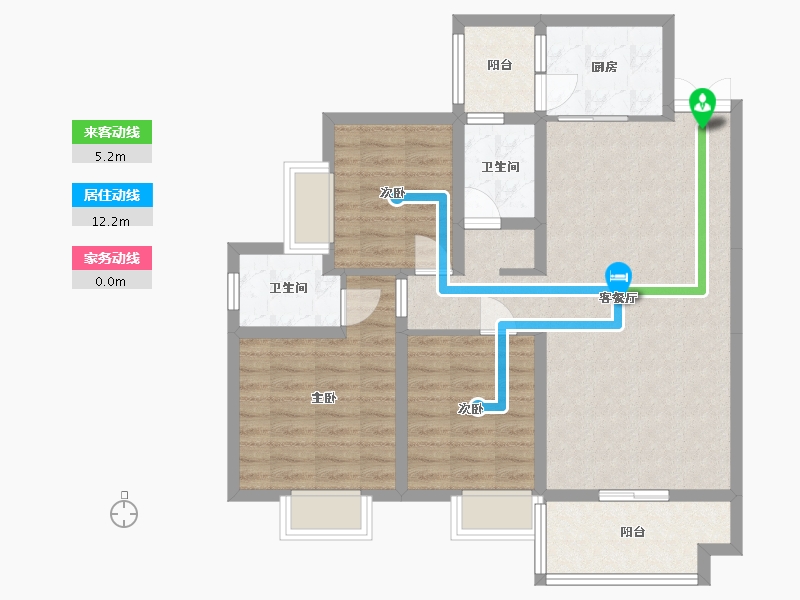 湖南省-常德市-时代华府-87.45-户型库-动静线