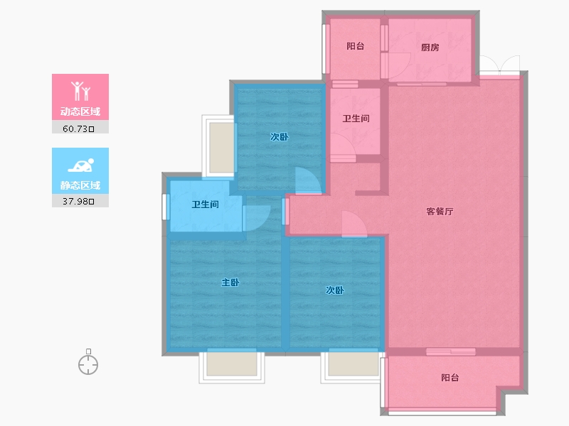 湖南省-常德市-时代华府-87.45-户型库-动静分区