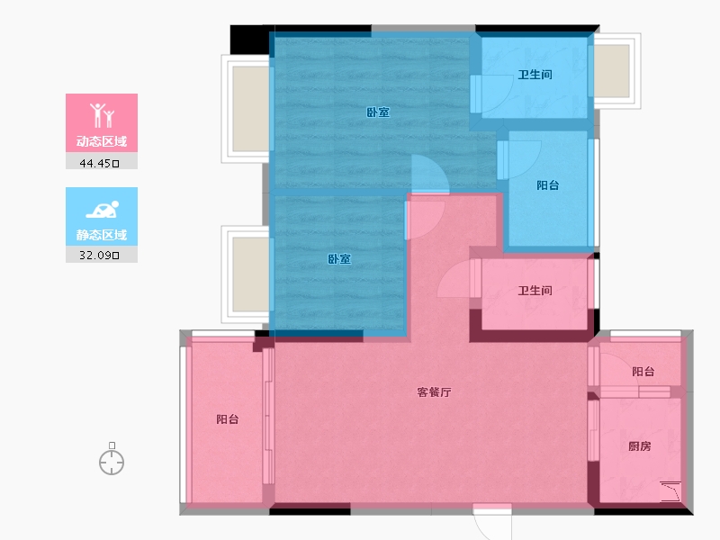 广东省-深圳市-昊龙华庭-67.17-户型库-动静分区