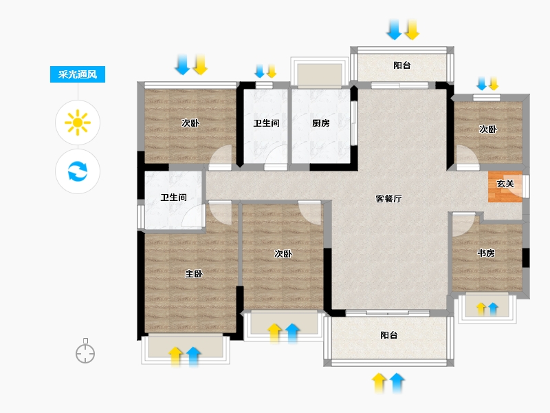 广东省-惠州市-昊翔源壹城中心-101.77-户型库-采光通风