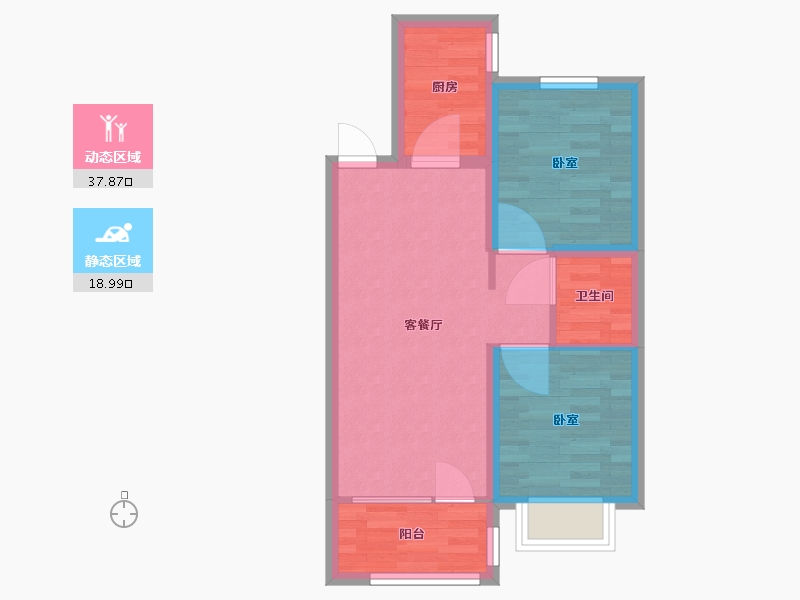 辽宁省-大连市-鑫苑藏龙首府-50.29-户型库-动静分区