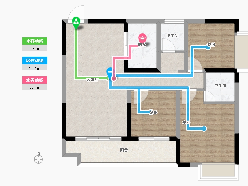 湖南省-郴州市-德泰鑫龙华府-82.66-户型库-动静线