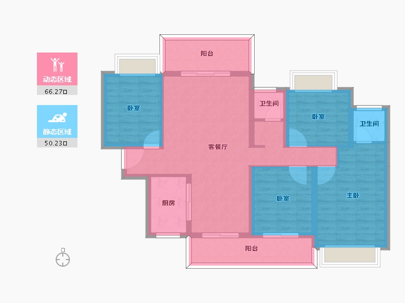 湖南省-郴州市-德泰鑫龙华府-104.32-户型库-动静分区