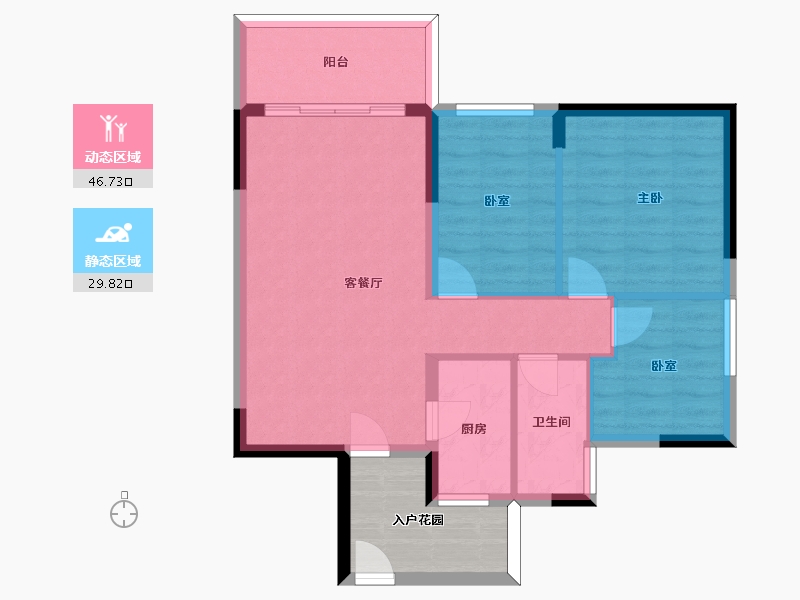 广东省-珠海市-汇晖名苑-74.90-户型库-动静分区