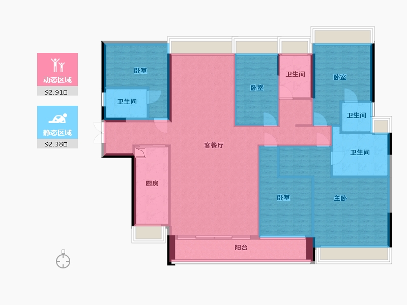 广东省-深圳市-山海上园二期-168.35-户型库-动静分区