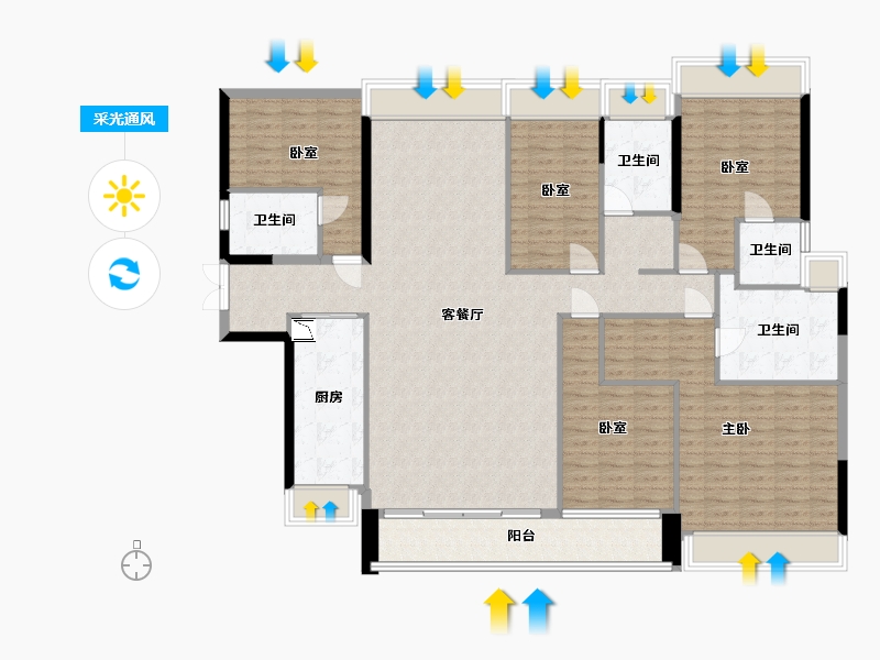 广东省-深圳市-山海上园二期-168.35-户型库-采光通风