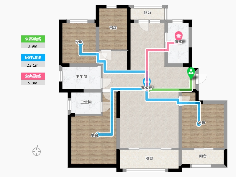 山东省-青岛市-鑫江合院-112.00-户型库-动静线