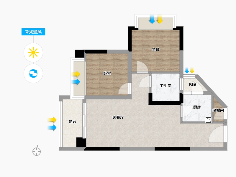 广东省-深圳市-昊龙华庭-59.32-户型库-采光通风