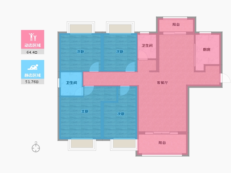 湖南省-湘潭市-吉润华府-104.15-户型库-动静分区