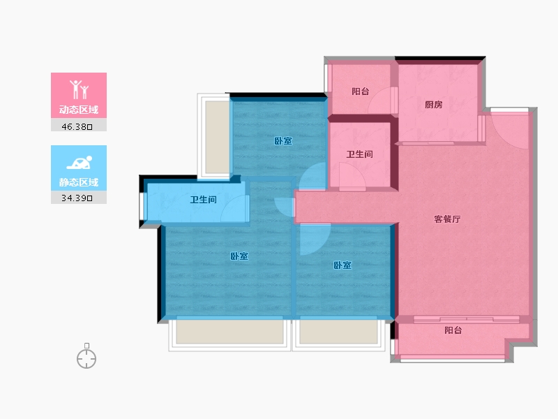 广东省-深圳市-中粮凤凰里-72.00-户型库-动静分区