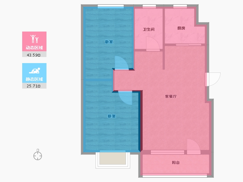 辽宁省-大连市-乾豪大美寨子沟-62.18-户型库-动静分区