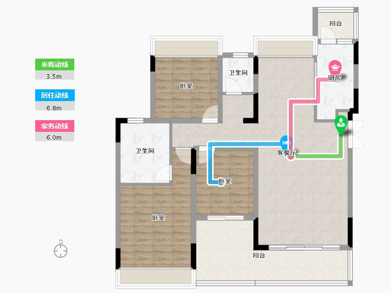 湖南省-娄底市-南苑·上和2期-118.19-户型库-动静线