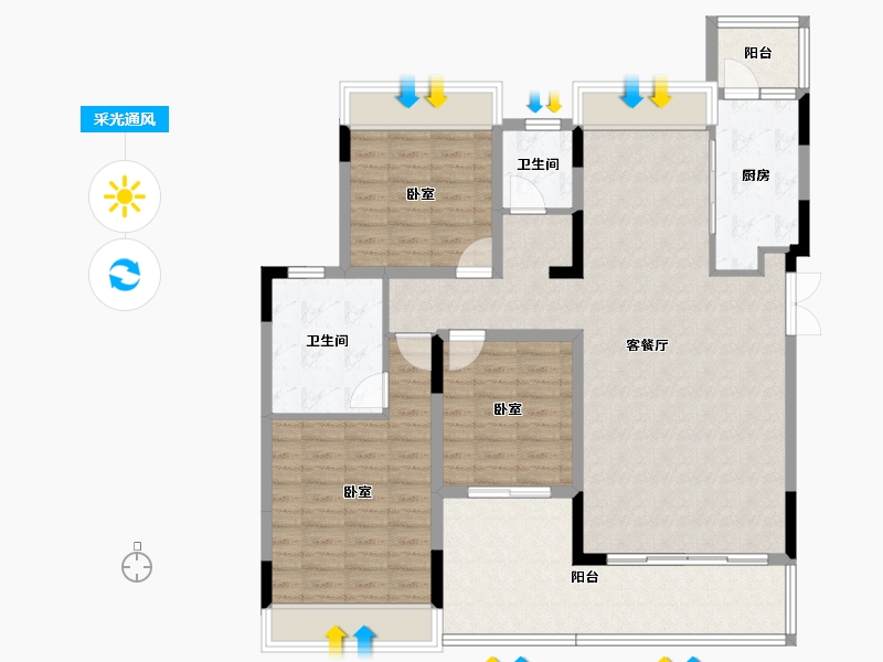 湖南省-娄底市-南苑·上和2期-118.19-户型库-采光通风