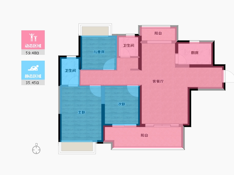 湖南省-郴州市-金科郡-84.40-户型库-动静分区