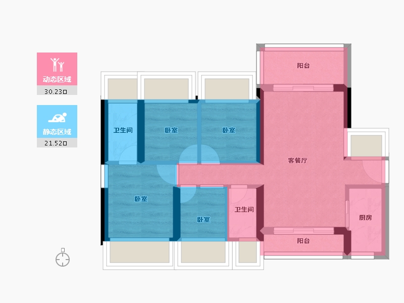 广东省-深圳市-中粮凤凰里-43.91-户型库-动静分区