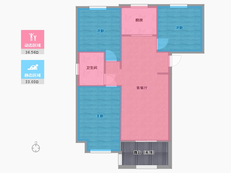 河南省-郑州市-中建森林上郡-68.86-户型库-动静分区