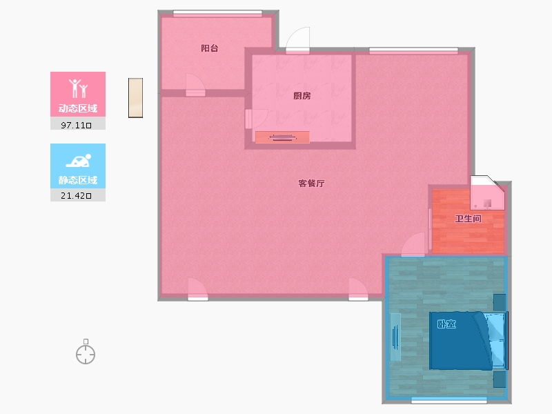 辽宁省-大连市-乾豪大美寨子沟-110.00-户型库-动静分区