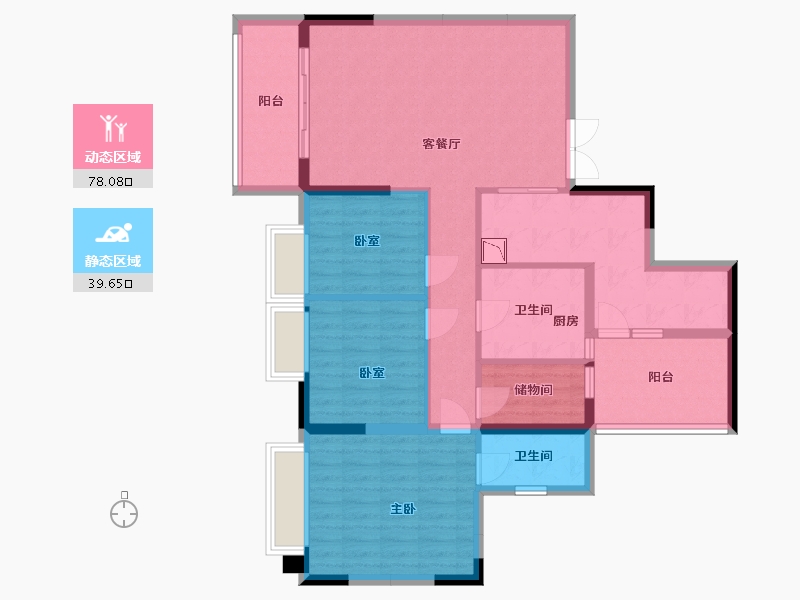 广东省-深圳市-昊龙华庭-105.26-户型库-动静分区