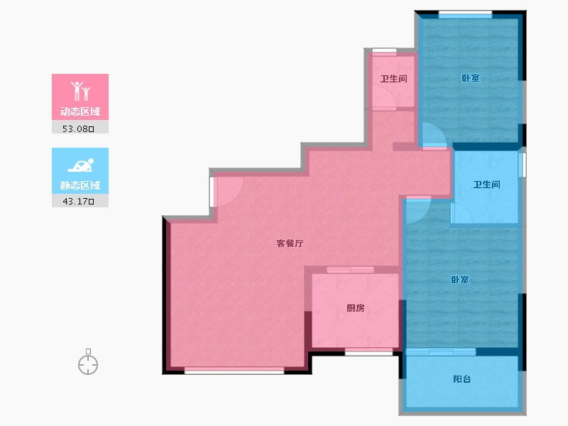 湖南省-长沙市-华韵城市海岸二期-86.16-户型库-动静分区