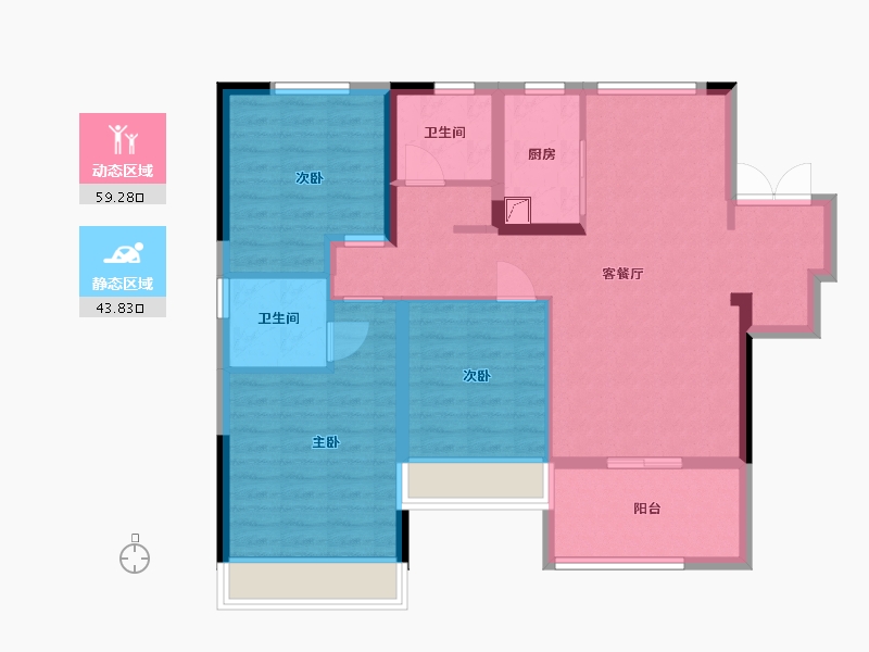 山东省-青岛市-荣盛锦绣学府-92.00-户型库-动静分区