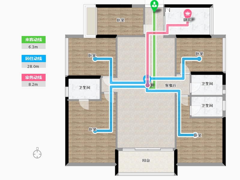 广东省-深圳市-山海上园二期-140.24-户型库-动静线