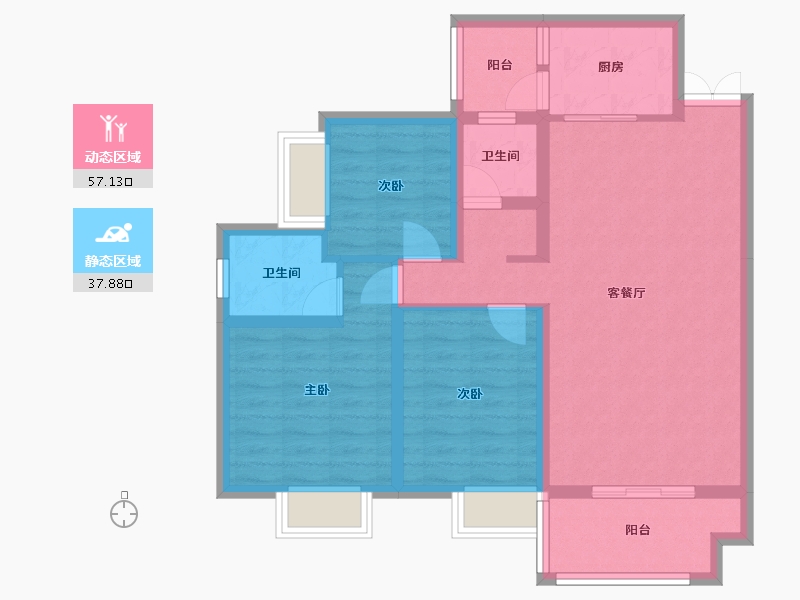 湖南省-常德市-时代华府-84.17-户型库-动静分区