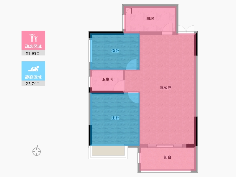 湖南省-湘潭市-银港国际-72.20-户型库-动静分区