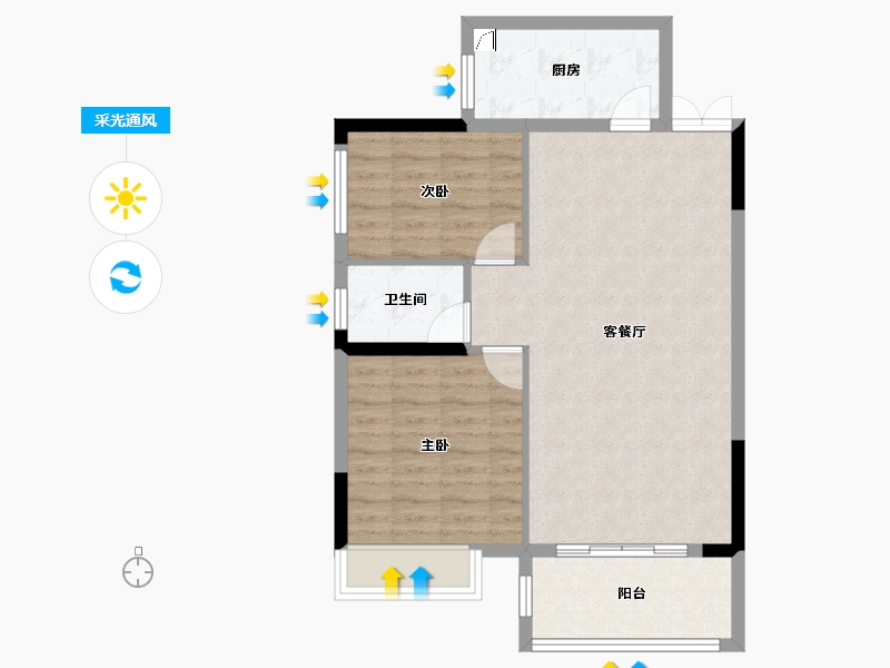 湖南省-湘潭市-银港国际-72.20-户型库-采光通风