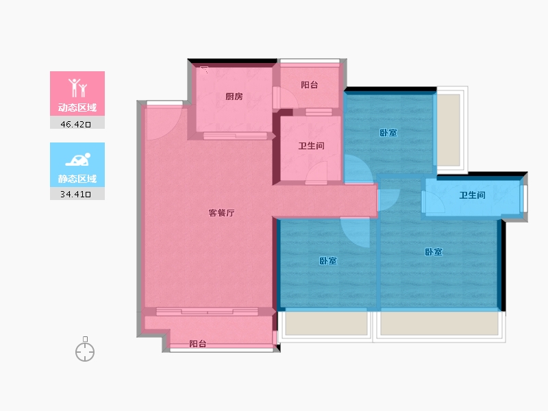 广东省-深圳市-中粮凤凰里-72.00-户型库-动静分区