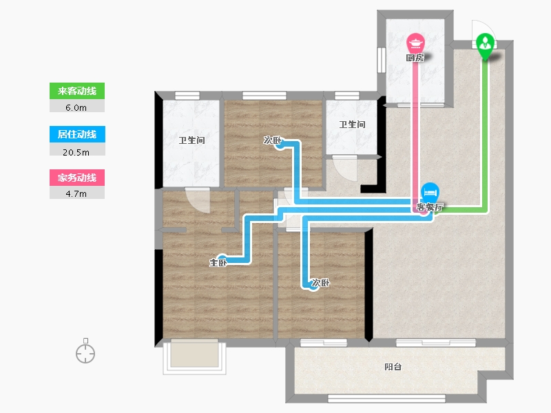 福建省-泉州市-万科城市之光二期-87.00-户型库-动静线