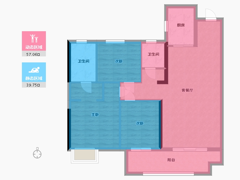 福建省-泉州市-万科城市之光二期-87.00-户型库-动静分区