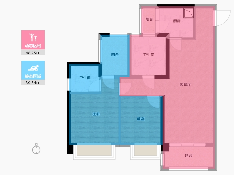 广东省-深圳市-昊龙华庭-68.83-户型库-动静分区