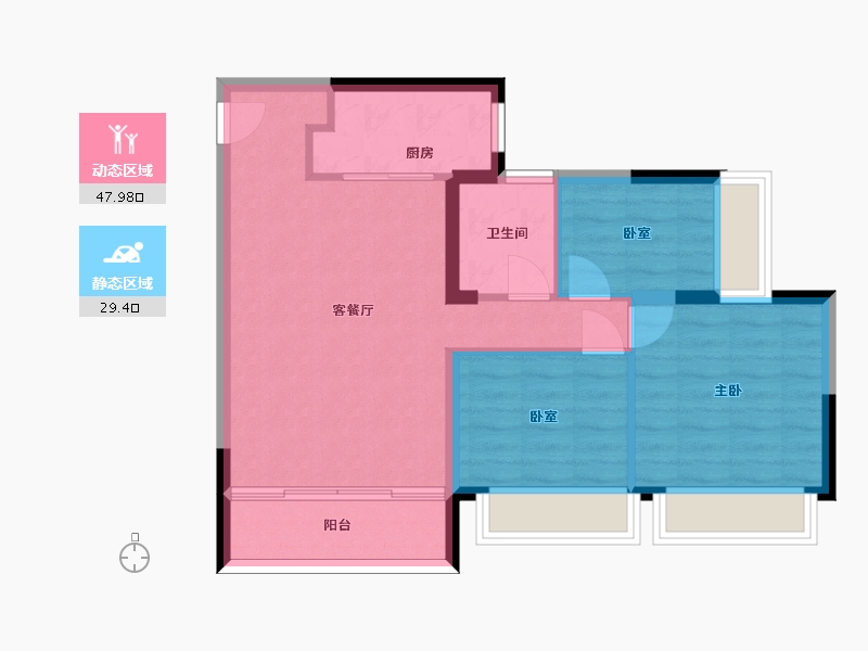 广东省-珠海市-天庆·晋海岸-69.58-户型库-动静分区