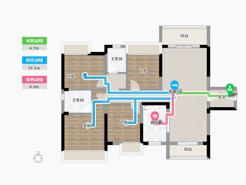 湖南省-长沙市-宁乡美的城-99.04-户型库-动静线