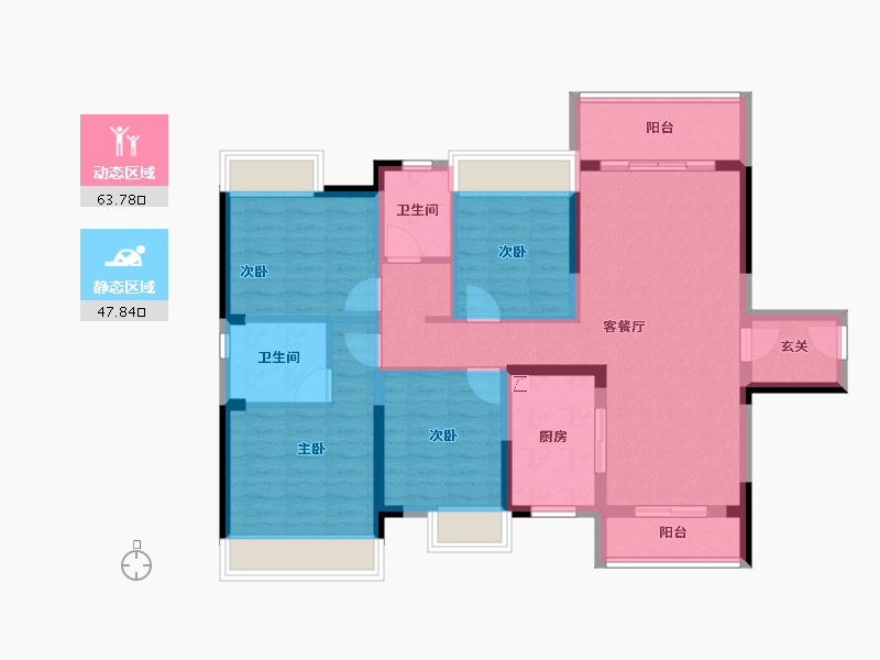 湖南省-长沙市-宁乡美的城-99.04-户型库-动静分区