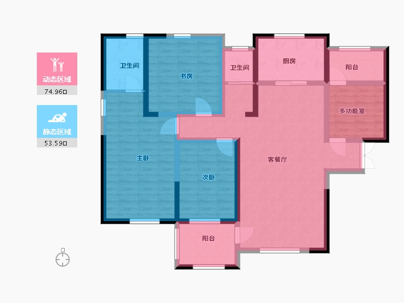 湖南省-常德市-致远·乐路口-114.00-户型库-动静分区