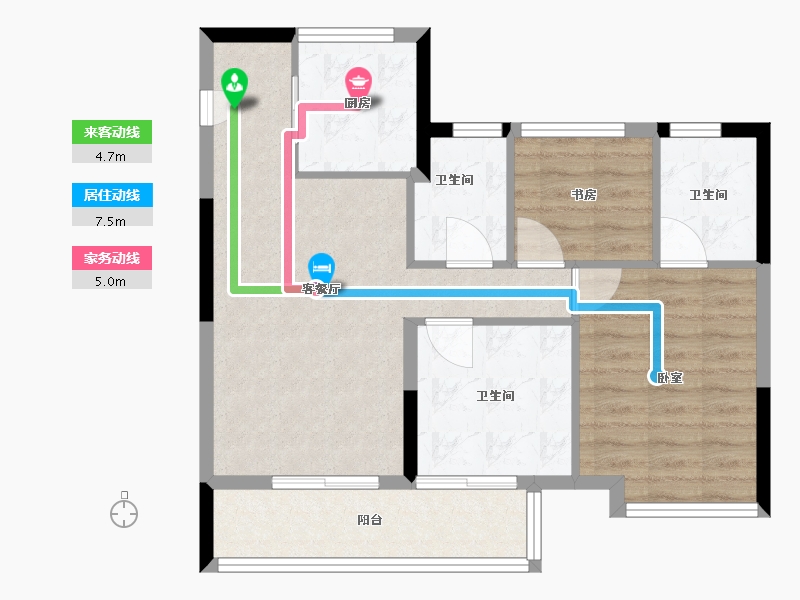 福建省-福州市-连江建发双玺书香府-71.12-户型库-动静线