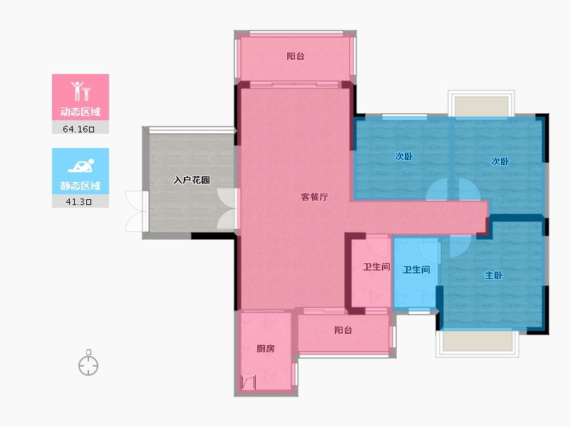 湖南省-湘潭市-银港国际-106.12-户型库-动静分区