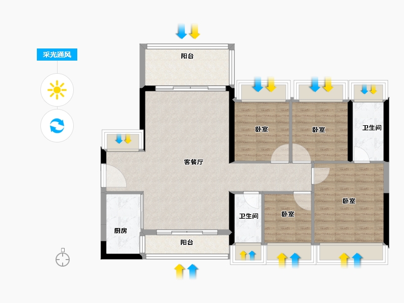 广东省-深圳市-中粮凤凰里-100.00-户型库-采光通风