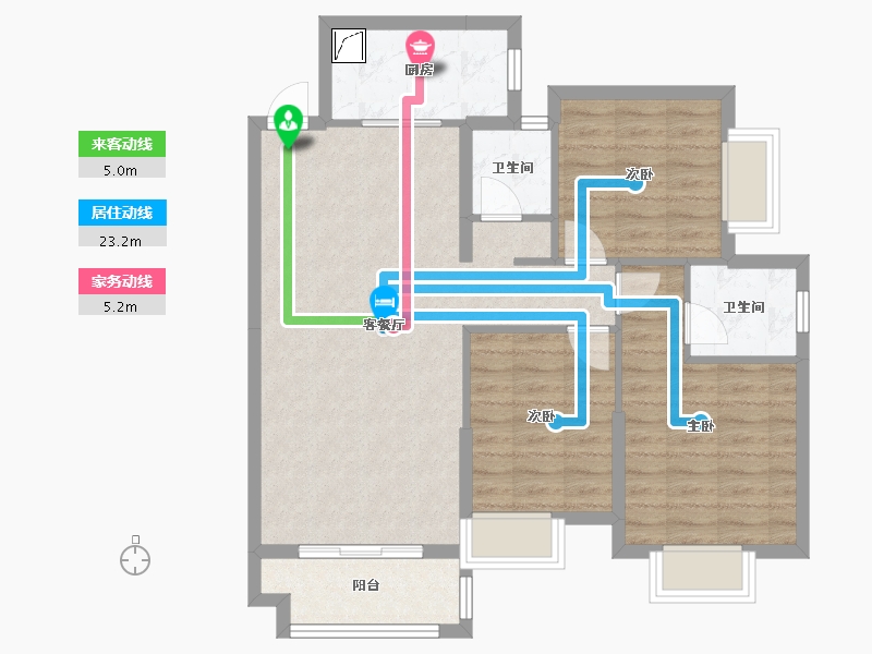 湖南省-湘潭市-吉润华府-82.95-户型库-动静线