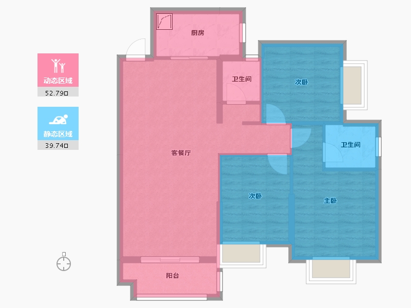 湖南省-湘潭市-吉润华府-82.95-户型库-动静分区