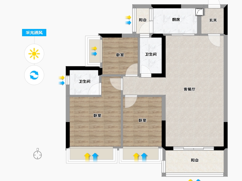 广东省-惠州市-星悦花园-78.41-户型库-采光通风