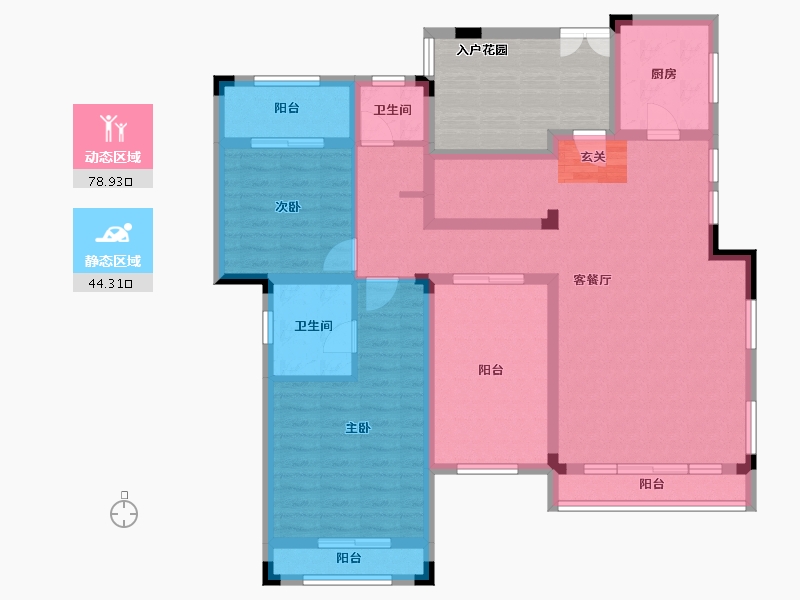 湖南省-长沙市-房聚云台府-120.38-户型库-动静分区