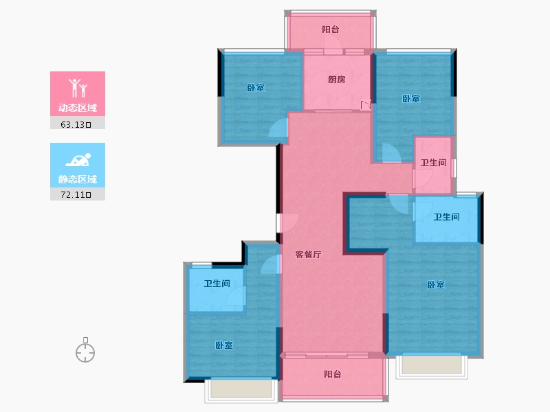 广东省-广州市-华侨城云邸星悦-120.86-户型库-动静分区