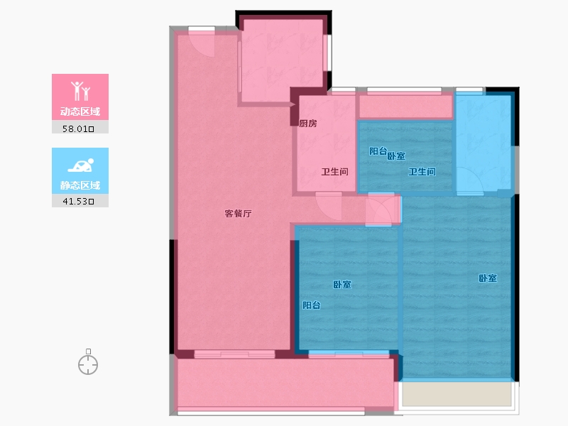 浙江省-温州市-乐虹湾-90.01-户型库-动静分区