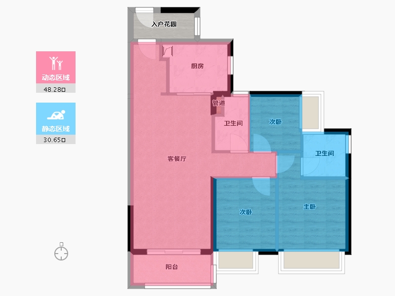 广东省-江门市-时代春树里-73.80-户型库-动静分区