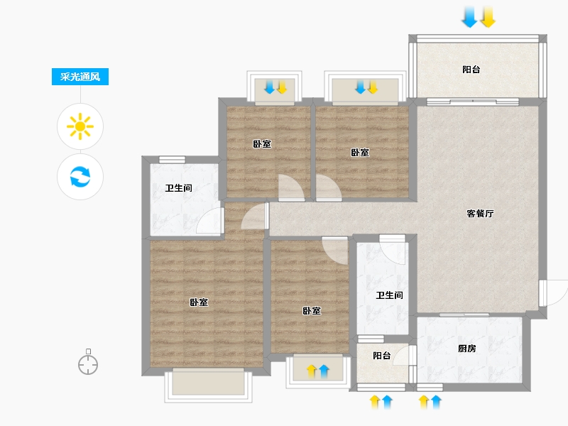 广东省-河源市-河源恒大雅苑-98.00-户型库-采光通风