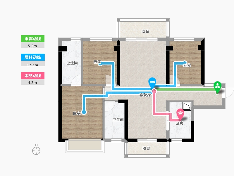 广东省-深圳市-碧桂园十里银滩维港湾-84.32-户型库-动静线