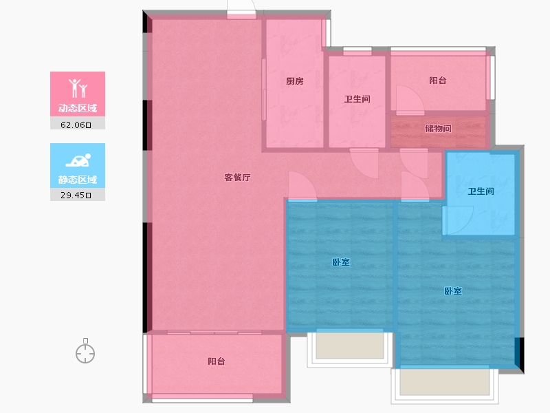 湖南省-衡阳市-佳兆业悦峰-83.31-户型库-动静分区