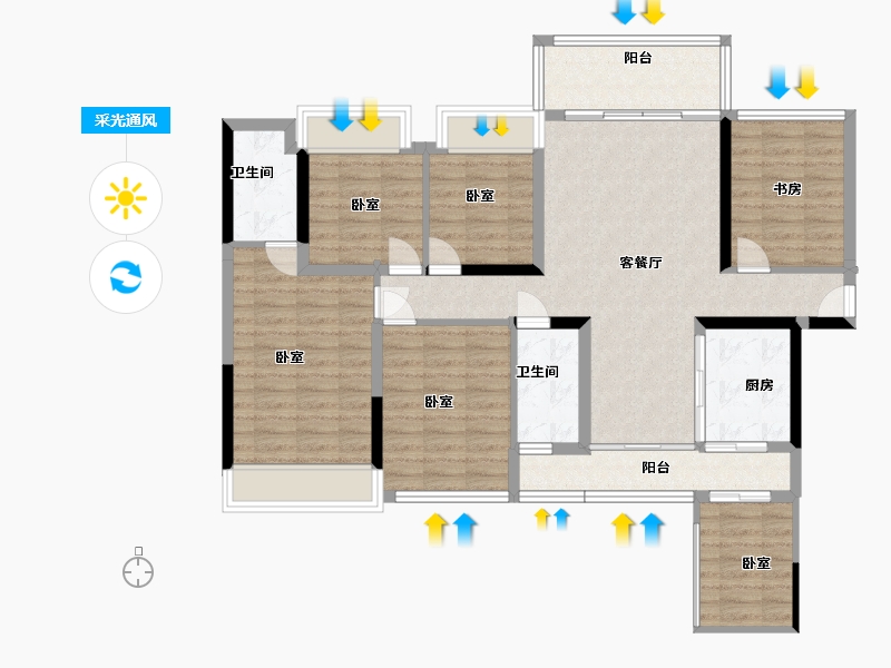 湖南省-郴州市-隆昇花园-114.00-户型库-采光通风